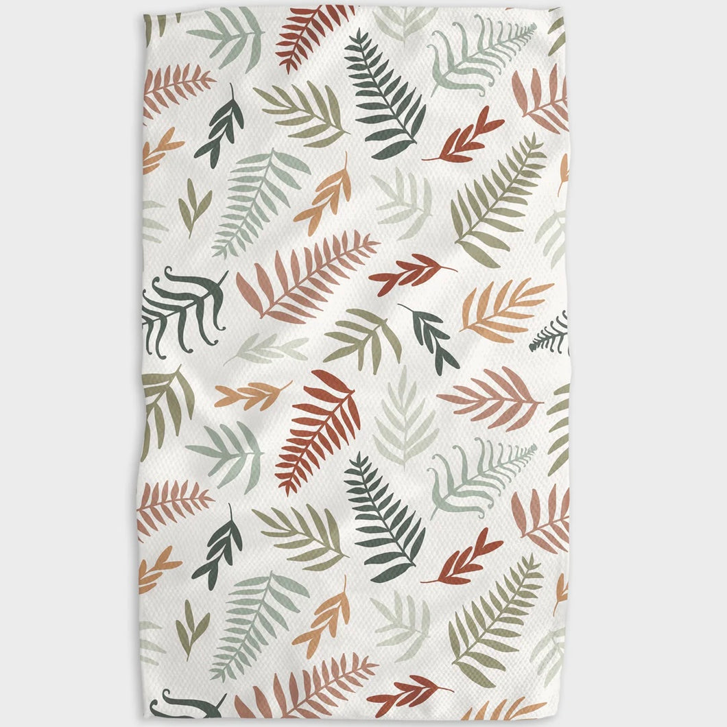 forest floor ferns geometry towel
