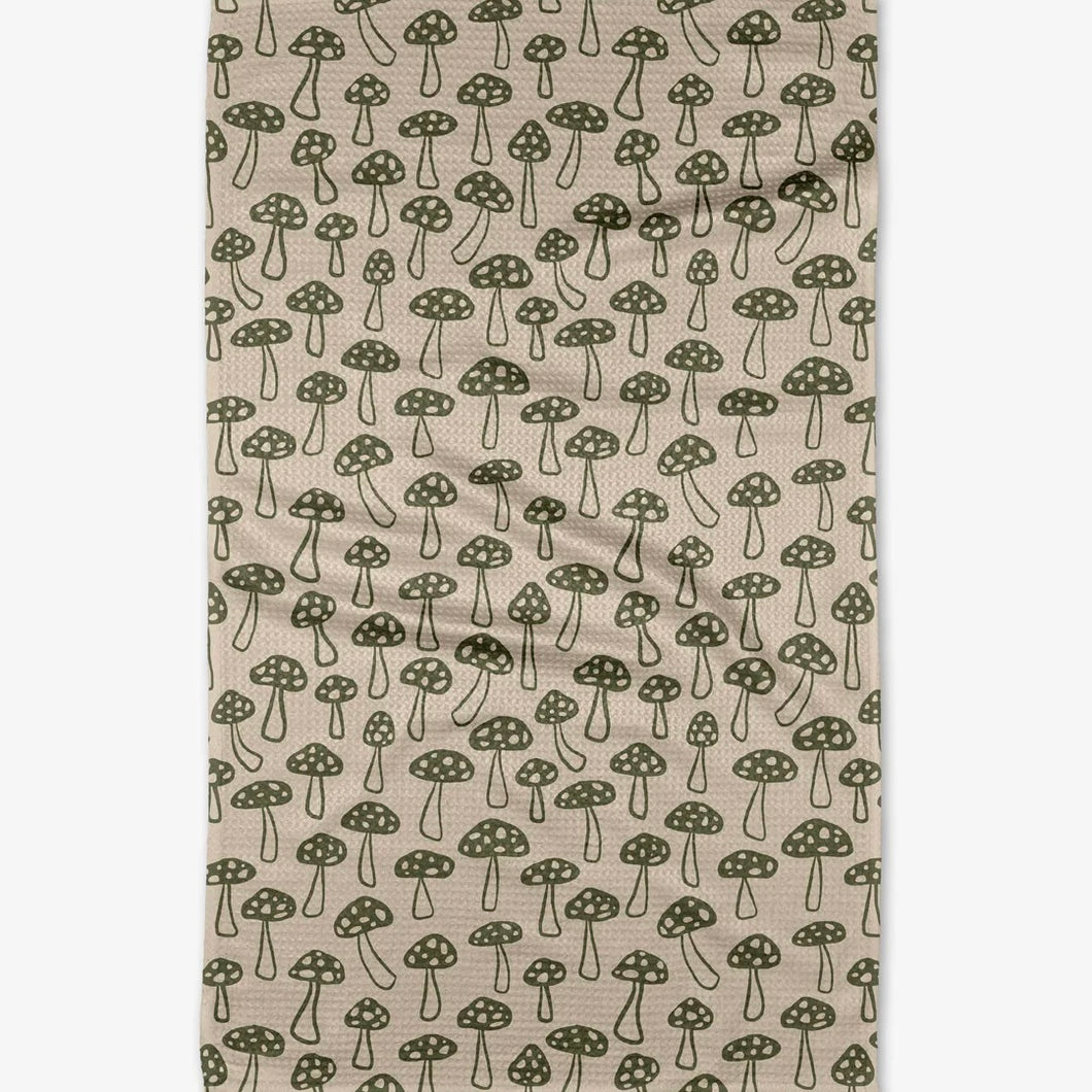 woodland mushroom geometry towel