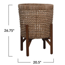 Load image into Gallery viewer, 20.5&quot; rattan planter w/stand
