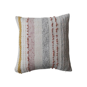 18" square woven striped pillow
