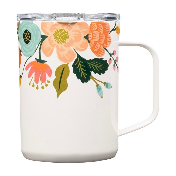 16 oz gloss cream lively floral mug