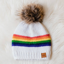 Load image into Gallery viewer, rainbow beauty pom hat
