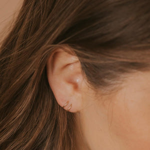 8mm gold tiny twist earrings