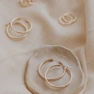 14mm gold bold hoops