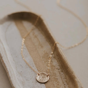 18" gold supermoon necklace