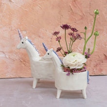 Load image into Gallery viewer, 5.75&quot; lolly unicorn planter
