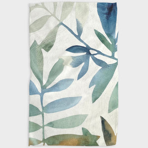 botanical watercolor tropic geometry towel